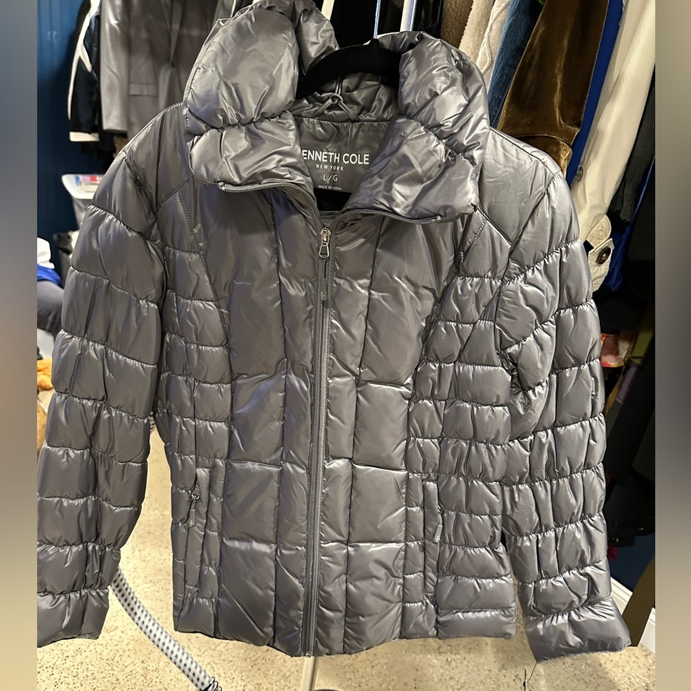 NWT Kenneth Kole gray puffer jacket